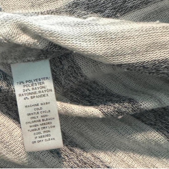 LOFT Gray + White Striped Cowl Neck Women's Sweater Size Medium - Picture 5 of 5